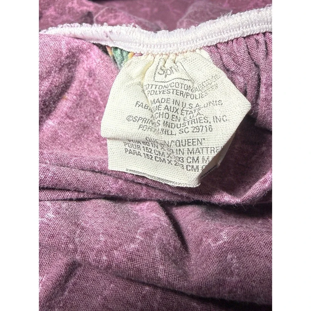 Springmaid Sheet Set Almalfi QUEEN Burgundy Flat‎ Fitted 90s Jewel Tone Rare